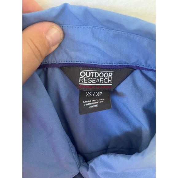 Outdoor Research Wayward Blue Button Up Shirt Hiking Camping UV Protection XS - Picture 6 of 10